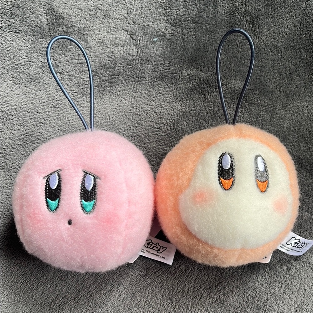 Kirby and Waddle Dee Plush Keychains